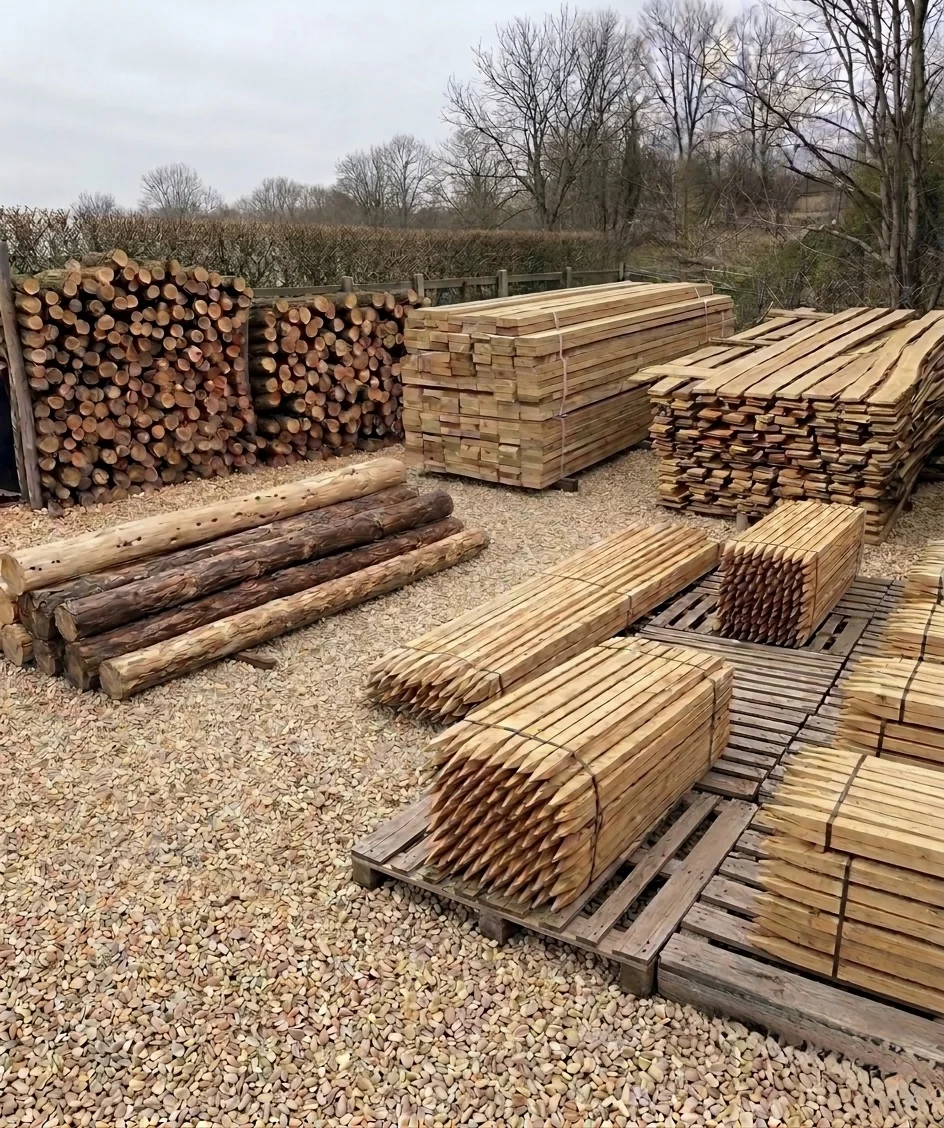 Akácfa termékek a Hardwood & Garden telephelyén